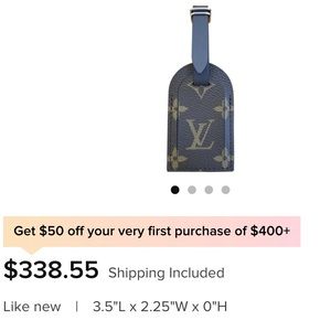 Rare Large Monogram Louis Vuitton tag